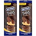 McVities Thins Dark Chocolate Crispy Biscuits with 40% Dark Chocolate & 38% Cocoa Solid, (Pack of 2-150gm Each)