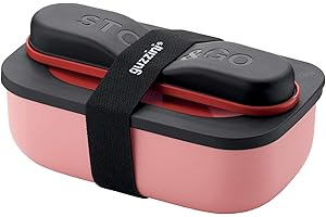 Guzzini Store On The Go STORE&GO Set Lunch Box con Posate da Viaggio, Polipropilene, Thermo Poli Rock, Stainless Steel, 21 x 12 x h 7 cm, 900 ml-Rosso Brillante, 02