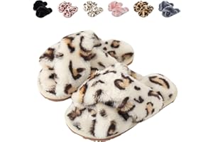 Fadezar Cute Slippers for Girls Warm Plush Home Slippers Kids Fluffy Sliders Slippers Winter Indoor House Shoes
