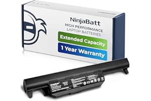 NinjaBatt Akku A32-K55 für Asus ASUS X75V F75VD X75A R500V F75V F75VB F75VC R503U R503A R503C K55VD X75VD K75VM K75VD K75DE K55 K55N K55VM K45VS K45VJ K55DR A32-K55X - [6 Zellens/4400mAh/48Wh]