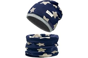 ENWOKRAN Cappello e Sciarpa per Bambini Invernale,Motivi Diversi Reversibile Sciarpa Berretto in Maglia Morbido Elasticizzato a Doppio Scaldacollo per Autunno Inverno 3-8 Anni