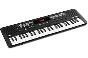 MAX Rhapsody49 - Teclado Midi Piano, 49 teclas, piano eléctrico con altavoz, pantalla, 80 canciones de demostración, teclado de piano con función de aprendizaje, 300 tipos de sonido y ritmos, USB-C