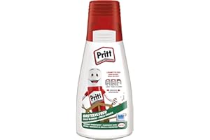 ‎PRITT Pritt Bastelkleber, transparent trocknender Alleskleber für Zuhause, Schule oder Büro, weißer Bastelleim für Kinder, 1 Flasche à 100 g, 9H PAKC2