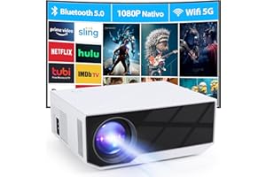 WIELIO Proiettore con WiFi e Bluetooth Portatile Proiettore Home Cinema 300 Pollici Grande Schermo 15000 Lumens Bellissimi Regali Compatibile con iOS, Android, PC, TV Stick, PS5