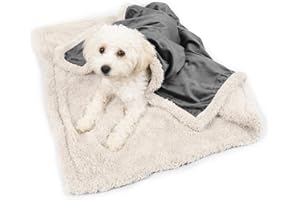 Pawsee Manta de Forro Polar para Mascotas, Manta de Felpa Sherpa Lavable y esponjosa, Cama para Perros, Cachorros, Gatos, 114 x 76 cm