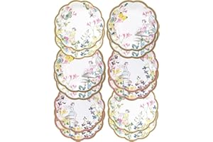 Talking Tables Piatti Carta Linea Truly Fairy - Confezione da 12 Piatti Colorati| Design con Fiori e Farfalle | Piatti Usa e Getta e Decorazioni Compleanno, Baby Shower, Feste a Tema