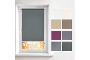 Estika Tende a rullo per interni senza forare - 100 x 220 cm - Tende Oscuranti Avvolgibili - montabile senza fori, privacy temporanea, protezione sole