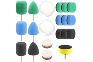 QGGTQG Set di mini spugne per lucidatura, 25 mm, 20 pezzi, mini punta per lucidatura, cacciavite a batteria, set di lucidatura con spugna per piccole superfici, levigatura auto, lucidatura cera (20)