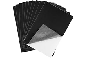 CHRORINE 10 Stück Schwarz Filzstoffbögen, Selbstklebende Filzbögen, 20 x 30 cm, Filzpapier für Kunst und Bastelbedarf