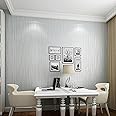 Beswitory Striped Wallpaper Modern 3D Embossed Wallpaper Grey Mix Plain Thick Textured Wallpaper for Bedroom Adults Teenager Living Room Lounge Hallway Hall