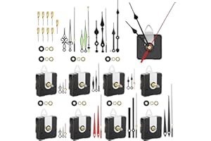 EEEKit 9 Stücke Uhrwerk für Wanduhr, Quarz Uhrwerk Lautlos, Uhrwerke zum Selbsteinbau mit 12 Dekorativen Zeiger für DIY Uhrenbau