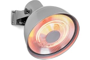 Blumfeldt Heatbell Wall Smart radiateur infrarouge de terrasse IPX4 800/1200/2000 W Outdoor chauffage infrarouge, lampe chauffante, argent