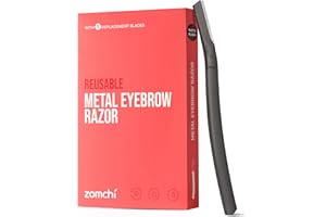 ZOMCHI Eyebrow Razor, Dermaplaning Tool for Face, Eyebrow Trimmer Shaper with Precision Cover,Black