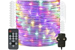 RcStarry 20M/66Ft 200 LED Dia 3MM Rope/Wire Lights Multicolor, Dimmable Indoor/Outdoor IP67 Waterproof Fairy Lights Plug in with Remote, Memory, Timer, for Garden, Patio, Deck, Bedroom and More