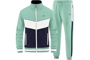 ANOTWENER Herren Trainingsanzüge Sets lässig lange Ärmel voller Reißverschluss Jacke und Jogginghose Jogginganzug Sport Outfits