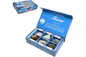 KACHVI Crystal Gifts - Pietre del Segno Zodiacale per completare Le Pietre della Nascita - Cristalli curativi Naturali con Oroscopo Confezione da 6 (Taurus)