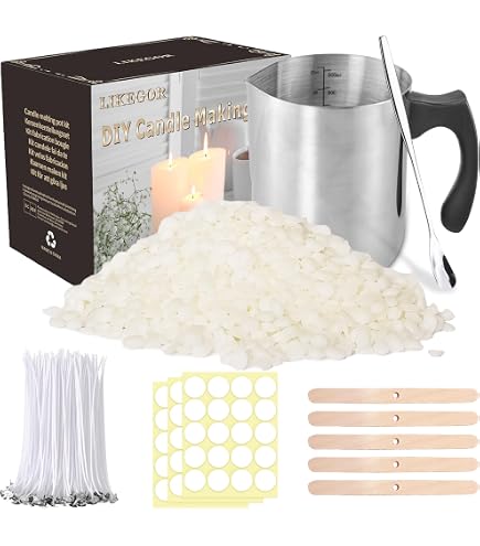 Kit Fabrication Bougies Professionnel - Pot Inox 900ml, Cire De Soja, Thermomètre, Outils