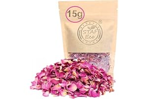 STAFECO Rose Petals Premium Dried Flowers, Natural 100% Biodegradable Confetti Wedding, Excellent for Pot Pourri (rose, 15 gr)