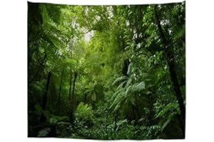 A.Monamour Arazzo da Parete Grande Mandala Verde Foresta Pluviale Giungla Tropicale Foglie Piante Paesaggio Naturale Stampa Telo Tessuto Tenda Tovaglia Copriletto Copridivano Arazzi Murale Decorazione