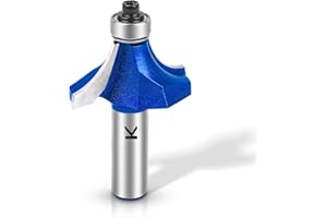 NICAVKIT Fresa redondeada de radio de 15 mm con vástago de 12 mm, metal duro redondo sobre fresadora de fresado, para trabajar la madera