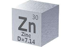 GALLANT METALS Zinc Cube - Metal Element Cubes - Laser Engraved Density Cube set for a Periodic Table of Elements Collection - (Zinc, 1 inch)