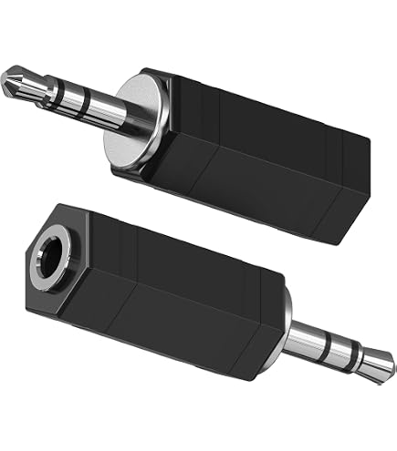 Adaptateur Jack 3.5mm Vers 6.35mm - Mâle/femelle, Doré, Plastique - Pour Casque, Guitare, Audio
