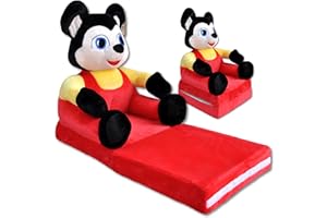 ‎NEED SLEEP Kindersessel mit Kissen Kindercouch Kindersofa - Kinderliege | Kindermöbel mini Sofa klein Sessel mit Schlaffunktion Spielsofa kleine couch Klappsofa Bodensofa Kinderzimmer Möbel (Maus Lukas)