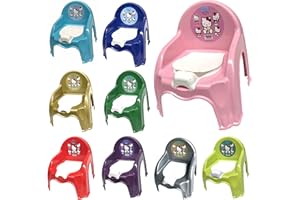 oceanevo® Children Potty Chair Plastic Kids Toddlers Toilet Trainer Seat Portable Potty Training Seat with Handles Splashguard Removable Lid & Backrest (Blue)