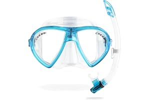 CRESSI Ocean - Maschera Singola Ocean o Combo Set Maschera Ocean+Snorkel Gamma per Immersioni e Snorkeling, Taglia Unica, Adulti