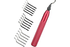 ASelected Hand Deburring Tool with 15 PCS High Speed Steel Blades, 360 Degree Rotary Blades, Burr Remover Tool With Swivel Head Handle Replacement Blades, For Cutting Deburrs Metal, Wood Or Plastic