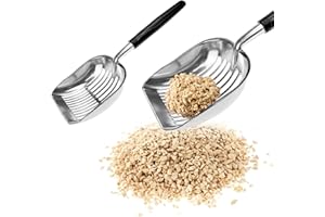 BLLREMIPSUR Metal Cat Litter Scoop, Litter Pet Shovel, Cat Litter Sifter with Comfortable Long Handle