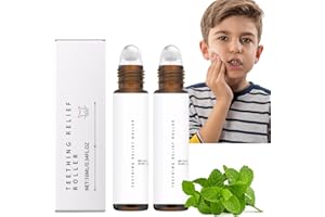 LARALILY Teething Natural Roller, Teething Roller Baby, Baby Oil, Baby Teething Massage Roller Soothing Oil, Teething Toy Baby, Baby Oil, Teething Aid Baby Cooling (2 Pieces)