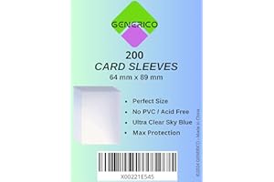 GENERICO 200 Sleeves Perfect Fit 64x89mm per Carte - Clear Blu - Compatibili con Pokemon, Magic the Gathering, Lorcana e One Piece - Alta Resistenza