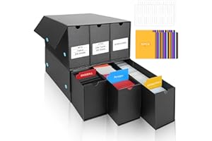 HIMOMO Mtg Caja Cartas, Para 4000+ Cartas,Magnetic Caja Cartas Magic Con 20 Card Dividers Para Cartas De Yugioh, Mtg (Negro)