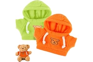 ERINGOGO Vêtements pour Poupée Ours en Peluche 20Cm Lot De 2 Sweat-Shirts Doux Et Confortables Accessoires Réutilisables pour Jeu Imaginatif Et Décoration