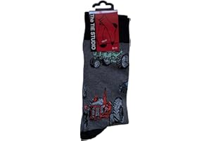 THE TIE STUDIO Vintage Farm Tractors Unisex Novelty Grey Ankle Socks Adult Size 6-11