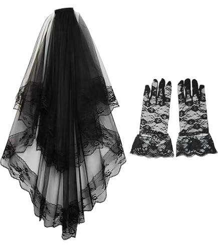 Tutukyle Velo Di Pizzo Nero Con Pettine Per Halloween – Accessorio Cosplay Strega E Giorno Dei Morti