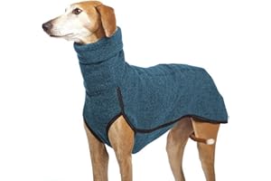 Imily Bela Hundepullover Fleece Rollkragen Hundemantel Warmer Weste Pullover Outdoor Hundejacke Winterkleidung für Kleine Mittel Große Hunde,Seeblau,M