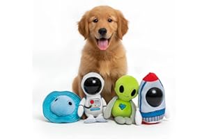 Kenuak® Juegos para Perros Espacio, Accesorios de Juguetes Resistentes para Perros Grandes y Pequeños, Peluche para Mascotas Indestructible Mordedor