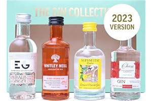 BEAMS INTERNATIONAL Gin Gift Set - Flavoured Alcohol Miniatures, Edinburgh Rhubarb & Ginger Gin, Chase Pink Gin, Sipsmith Lemon Gin, Whitley Neill Blood Orange Gin 4x 5cl, Gin Gifts for Women and Men, 2023 Version