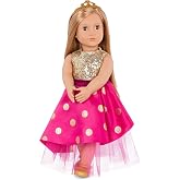 Our Generation Sarah - 46 cm bebek, sarı sa&ccedil;lı ve kahverengi g&ouml;zl&uuml;, bornoz ve tiara - Sim&uuml;lasyon oyuncağı - 3 yaşından b&uuml;y&uuml;k 