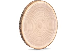 HERZONE Paulownia Disques en bois de 35 à 40 cm, épaisseur approximative Plaque en bois poli rond de 2 mm en bois naturel de paulownia (1)