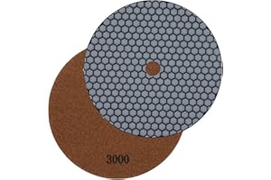 Cuscinetto abrasivo diamantato professionale smerigliatura a secco di EDW I Ø 180 mm I gr 3000 I Supporto in velcro I per pietra naturale e artificiale, granito, marmo, vetro, ceramica, piastrelle