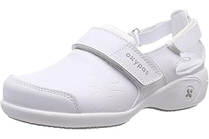 Oxypas Scarpe da Lavoro in Pelle - Salma - Zoccolo di Sicurezza da Donna, Antiscivolo e Confortevole, Ideale per l'Assistenza Ospedaliera e Infermieristica, Nero, 37 EU