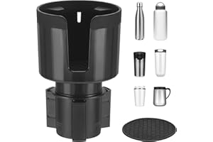 MICHIHOMIE Car Cup Holder Expander, Adjustable Car Drink Holders with Coasters, Expandable Insert, Fits Bottles in 0.5-1.4 L (7-10.5 CM)