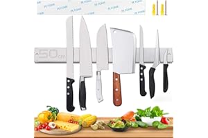 AidSci [Actualizado] Soporte magnético para cuchillos, 50 cm, acero inoxidable, soporte magnético para herramientas para cocina, garaje, soporte de tiras de almacenamiento para herramientas,