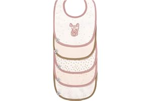 LÄSSIG Set di bavaglini per bambini (5 pezzi) con chiusura a strappo in cotone impermeabile/Value Pack Bib About Friends Chinchilla