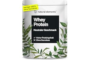 ‎NATURAL ELEMENTS natural elements Whey Protein Pulver – Neutral – 1kg – 25g Protein pro Portion – ohne Süßungsmittel, ohne Aromen – hochdosiert – in Deutschland produziert & laborgeprüft
