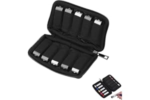 Eophmi USB Case USB Flash Drive Storage Case 10-Slot for SanDisk/SamData/Samsung USBs Flash Drives Jump Drive Memory Stick, SD Card, Cable, Black