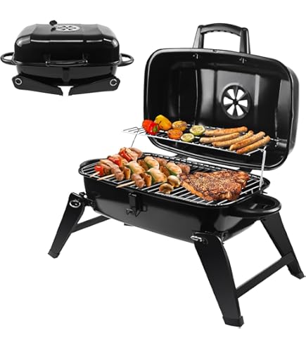 Draagbare tafelgrill rookloze BBQ Grill Mini tafelblad houtskoolgrill voor één persoon indoor barbecue buiten picknick